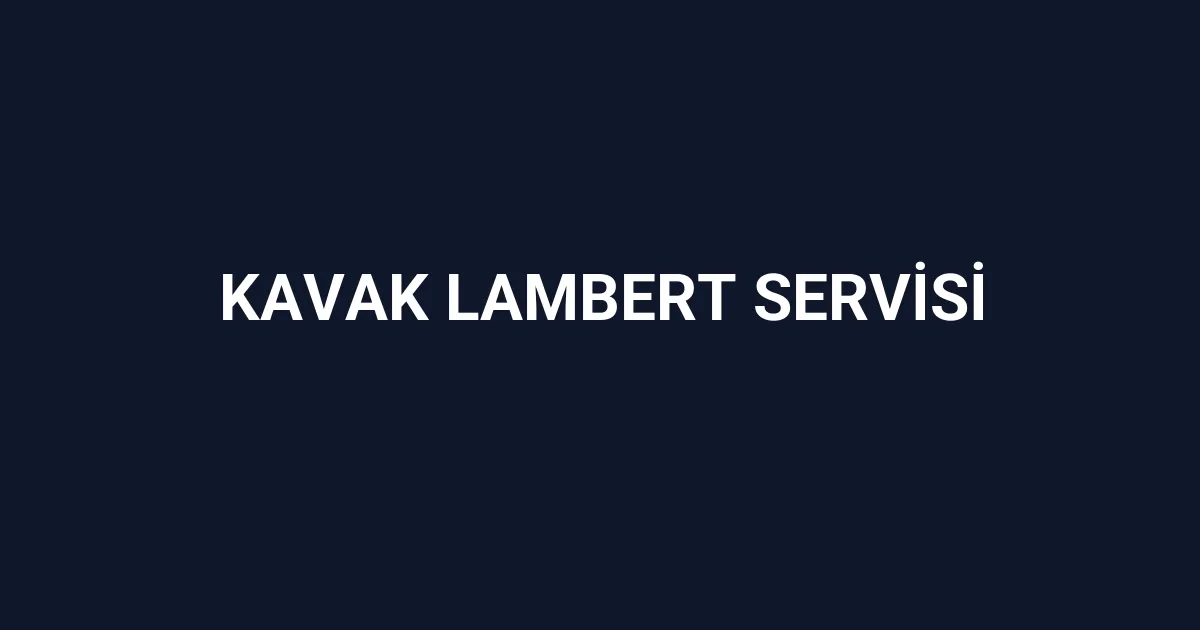 Kavak Lambert Servisi